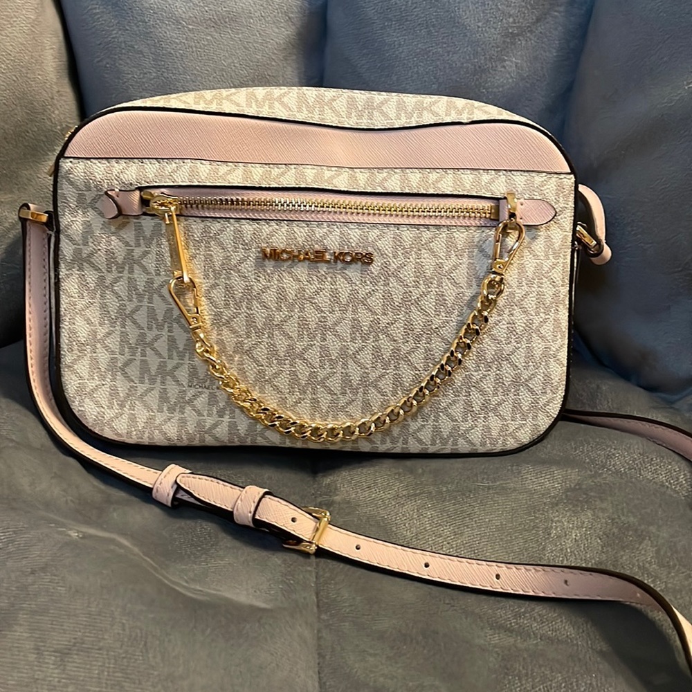 Light Pink and Cream large cross body Michael Korrs